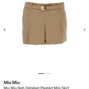 Miu Miu khaki Pleated Mini Skort